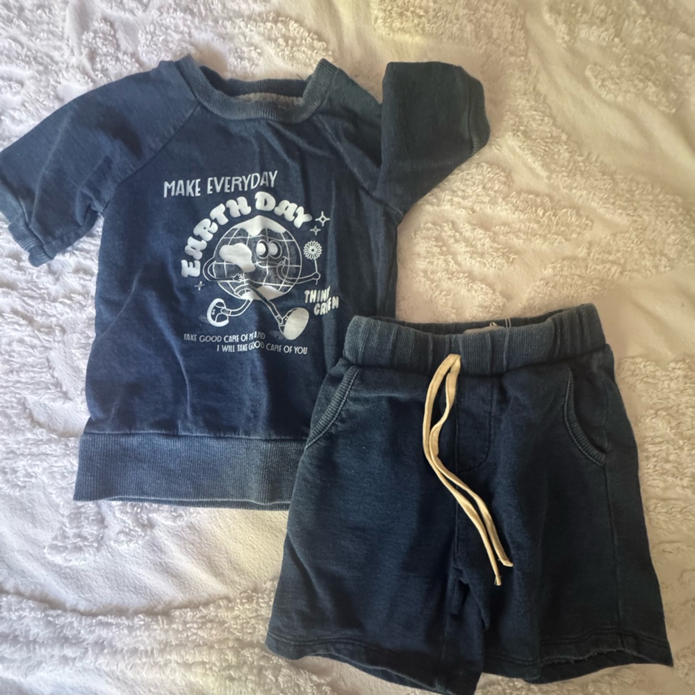Kids Miki Miette Shorts + Tee Set Blue Size 2T